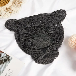 Leopard Patches for Clothing Black Sequin Diy Accessories for Clothes Badge SN❤ - Picture 1 of 11