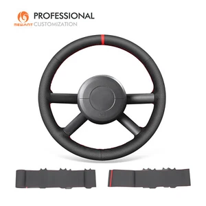 Funda de volante MEWANT DIY negra cuero auténtico para Jeep Wrangler (JK) 2007-2010 - Imagen 1 de 11