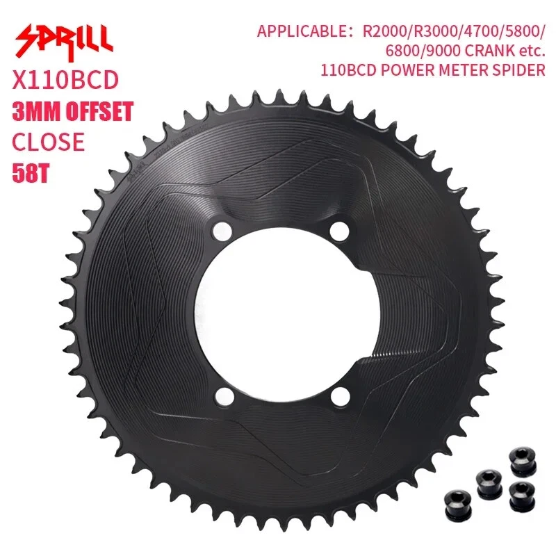 110BCD Bike Chainwheel 3mm Offset 40-58T Single Chain Ring for Shimano Monoplate - Image 1 of 4
