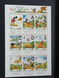 Mali Disneys ABC von Mickey, 3er Set Blätter und 2 MS, POSTFRISCH - Bild 1 von 4