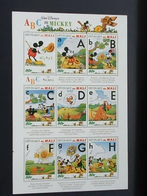 Mali Disney's ABC of Mickey, set of 3 sheetlets and 2 MS, MNH - Image 1 of 4