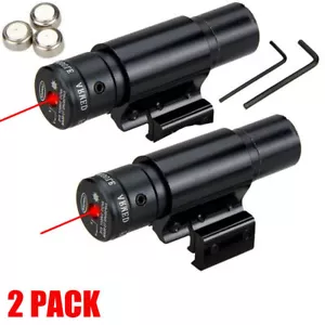 2PACK Red Laser Pointer Beam Light Torch Lazer with Battery & 20mm/11mm Rails - Picture 1 of 12