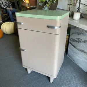 Awesome Machine Age Norman Bel Geddes Steel Industrial Bedside Cabinet - Picture 1 of 10