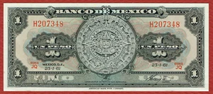 BANCO DE MÉXICO 25. 1. Serie JQ 1961 1 peso (P#59 g) CH CU - Imagen 1 de 2