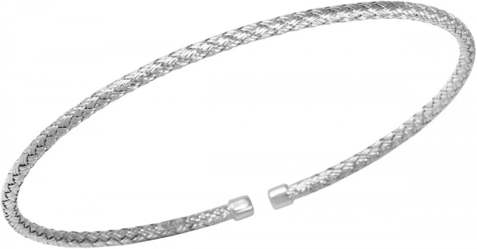 Charles Garnier - "Niza" - Brazalete tejido de plata de ley de 2 mm Foto 1 de 1