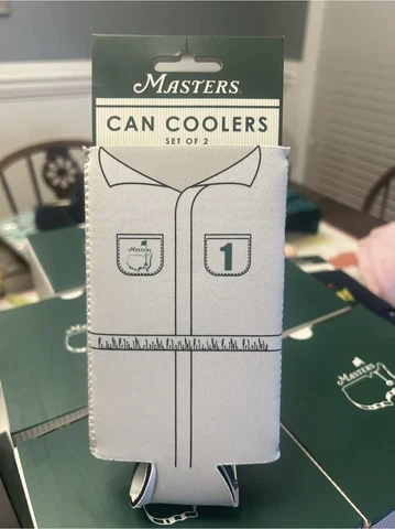 NEW 2023 Augusta National Golf Masters White & Green Can Cooler / KOOZIE Tiger Cover