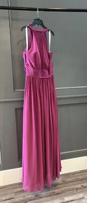 Azazie Iman A-line Ruched Chiffon Floor Length Bridesmaid Dress In Orchid Sz A16 - Изображение 1 из 4