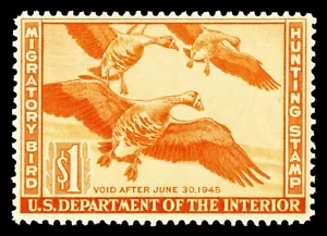 Scott RW11 1944 $1.00 Duck Stamp Mint F-VF OG NH Short Perf Cat $125 - Picture 1 of 2