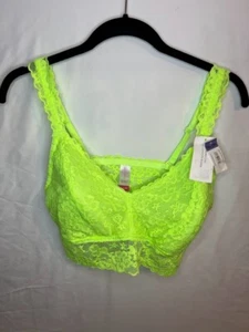 NWT No Boundaries Bra XXL Lace Convertible Bralette Wirefree Womens Bright Green - Picture 1 of 6