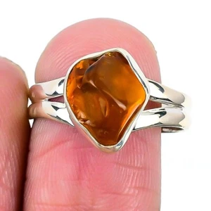 Natural Baltic Amber Solid Silver Anniversary Cluster Mother Ring Jewelry Size 9 - Picture 1 of 7