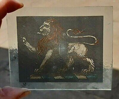Stained Glass Medieval Lion Kiln Fired Piece 11 Cm X 9 Cm Approx (NOT PANEL) • 9.99£