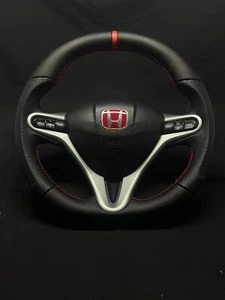 HONDA CIVIC FD2 TYPE R TOP BOTTOM FLAT SPORTS STEERING WHEEL - Picture 1 of 6