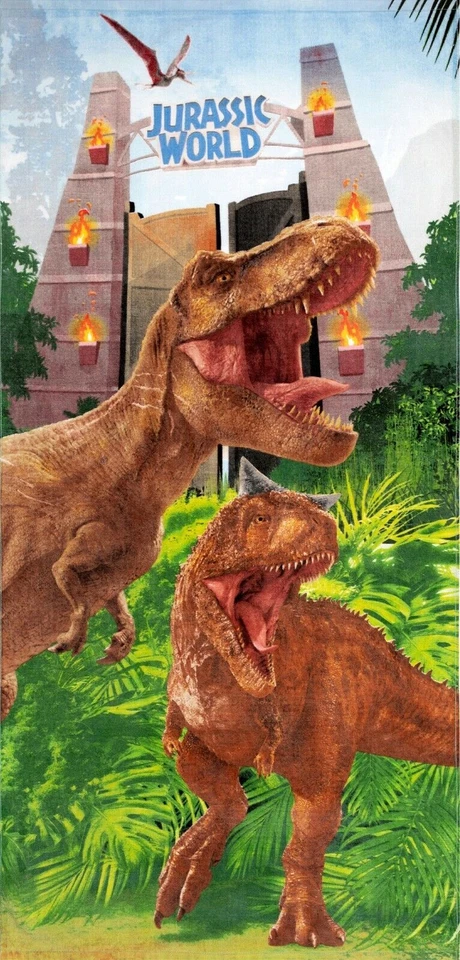 Jurassic World Dinosaur T-Rex 100% cotton 28"X58" Beach bath pool towel New  - Image 1 of 1