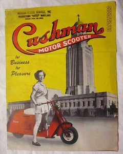 1940/50 Cushman Motor Scooter Sales Pamphlet Henson Flying Service Hagerstown Md - Picture 1 of 6