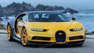 Póster fotográfico impreso decoración de pared amarillo y negro de alta resolución Bugatti Chiron - CAR2521 - Imagen 1 de 1