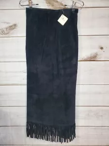 Doppel D Ranchwear Wildleder Midi Rock Fransen schwarz DoubleD XS schwarz Cowgirl Rodeo - Bild 1 von 17