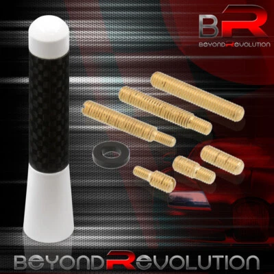 Radio de techo de fibra de carbono de 3 pulgadas para automóvil camión antena corta rechoncha blanca Foto 1 de 3