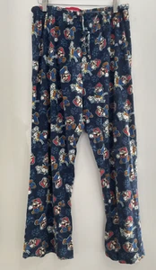 Nintendo Super Mario Men's Adjustable Elastic Waist Cotton Lounge Pants Blue L - Picture 1 of 6