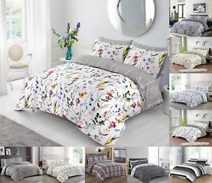 Printed Duvet Cover Set Reversible Quilt Covers Double King Size Bedding Sets - Picture 1 of 19