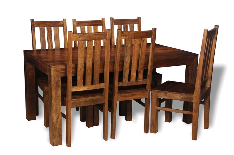 SOLID MANGO WOOD DAKOTA 180CM DINING TABLE & 6 DAKOTA CHAIRS NEW FURNITURE  - Image 1 of 1