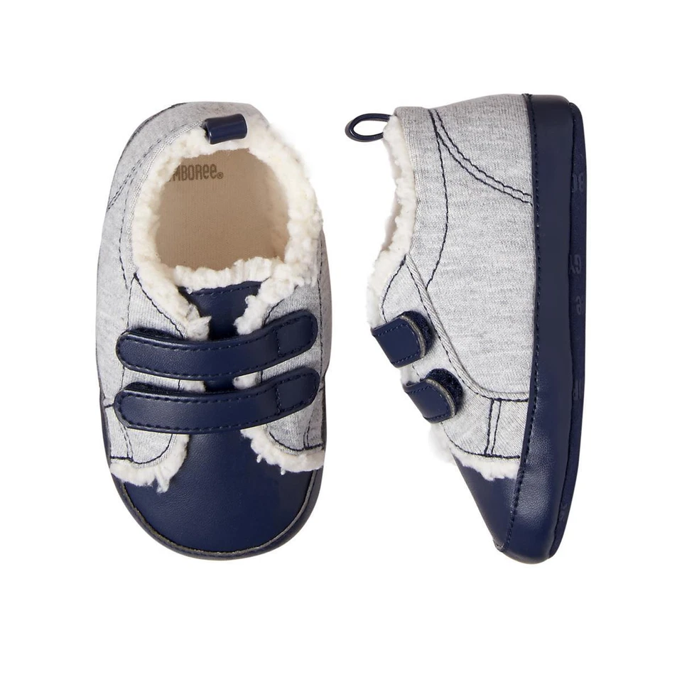 NUEVO CON ETIQUETAS Gymboree Forest Fox Bebé Niños Azul Gris Sherpa Cuna Zapatos 2 3 4 Foto 1 de 1