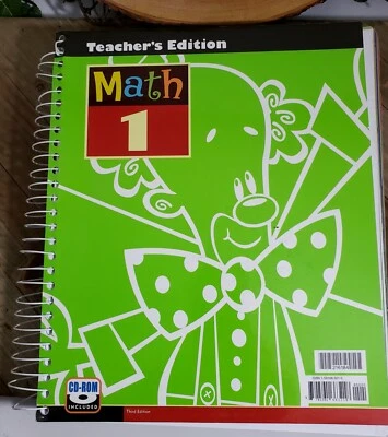 Math 1 Teacher's Edition w/ CD (3rd Edition) BJU Press Spiral Book 1591663210 - Image 1 of 4