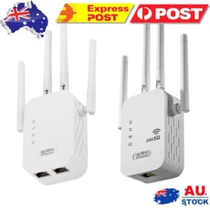 1200Mbps WiFi Extender with WAN/LAN Port Dual-Band 2.4GHz/5GHz Network Expander - Afbeelding 1 van 18
