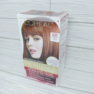 Loreal Excellence Creme Triplo Cuidado Cor Permanente Cabelo #6R Light Auburn - Imagem 1 de 4