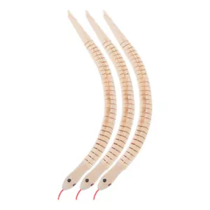 3pcs Unfinished Wooden Snake Toys Wiggly Snake Flexible Jointed Wood Snake Toy - Picture 1 of 12