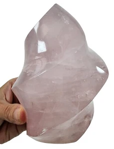 Rose Quartz Crystal Polished Flame Madagascar 1lb 5.3oz. - Picture 1 of 4
