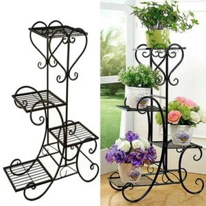 Metall Pflanzentreppe Blumenständer Mehrstöckig Blumenbank Balkon Garten Regal - Bild 1 von 10