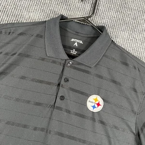 Pittsburgh Steelers Polo Shirt Mens XL Extra Large Black Striped Short Sleeve - Picture 1 of 13