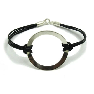 925 Silber Armband Kreis Modern 18 cm Handgemacht 3,5 g Unisex Minimalisti - Picture 1 of 2