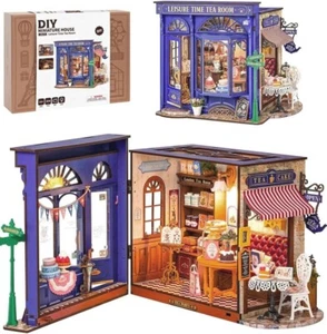 Rolife DIY Miniature Dollhouse Kit Leisure Time Tea Room With LED Mini Model - Picture 1 of 8
