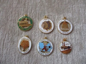 6 Iowa Women's Bowling Assoc I.W.B.A. Charm Necklace Pendants 70s & 80s - Picture 1 of 15