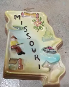 Posacenere vintage souvenir statale da collezione Missouri Ozark fattoria dei cervi 5" - Foto 1 di 4