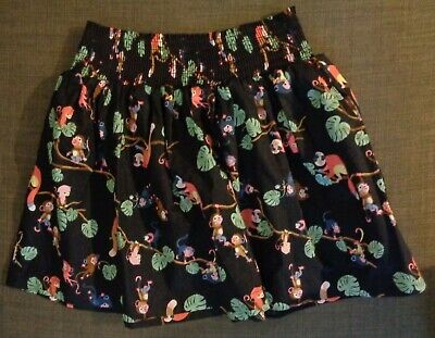H&M Girls Navy Blue Jungle 100% Viscose Skirt 8 Years 128 Cm Excellent Condition • 4.77€