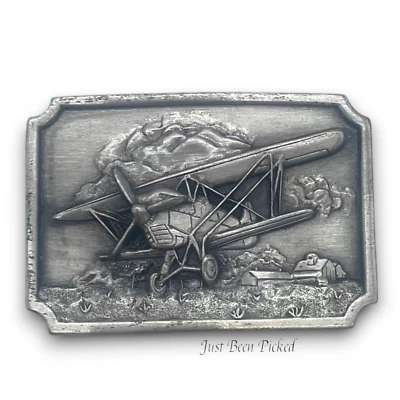 1984 Buckle Bergamont Brass Works Plane Biplane - Image 1 of 2