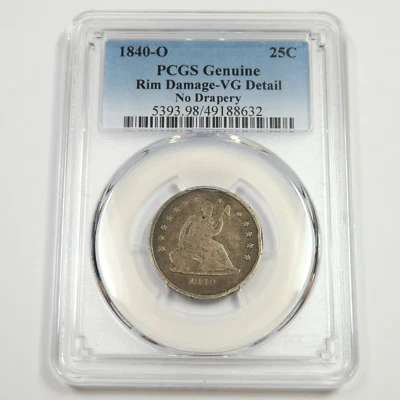 1840 O PCGS VG Detail - No Drapery - Silver Seated Quarter 25C US Coin #50123A - Image 1 of 2