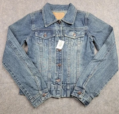 Chaqueta de mezclilla Abercrombie & Fitch para mujer mediana auténtica camionero vintage Foto 1 de 4