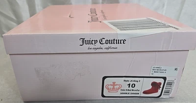Juicy Couture JC-King 2 Ankle Bootie Faux Suede Red Fur Womens 10 - Image 1 of 4