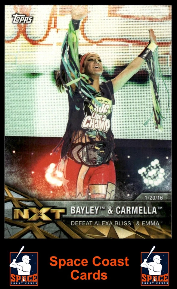 2017 Topps WWE Women's Division #NXT-11 Bayley Carmella NXT Matches and Moments - Image 1 of 2