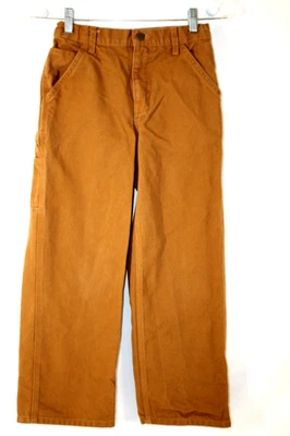 Pantalones Carpintero Carhartt Marrón Algodón Lona Pato Niños Talla-10 Nuevos sin Etiquetas Ajustables Foto 1 de 4