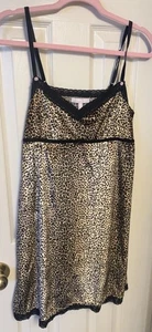 ๐๐Lemon Tart Vintage Velvet Black Leopard Print Babydoll Lingerie Size L๐๐ - Picture 1 of 5