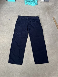 Carhartt Loose Original Fit Cargo Pants Men 42x32 Navy Blue Utility Barely Worn - Picture 1 of 12