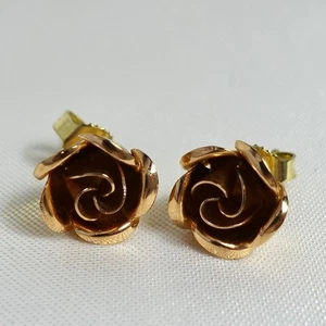 Rosen Ohrstecker 333 Rotgold Gelbgold Gold Ohrringe Rose TEKA / CU 342(27) - Bild 1 von 5