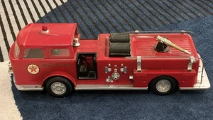 Camion vintage acciaio pressato Buddy L Texaco AMF Halocline olio capo dei pompieri anni 60 - Foto 1 di 14
