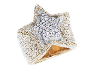 Star Ring EGL Certified VVS Baguette 10.2CT Real Diamond 10K Rose-White Gold ... - Picture 1 of 7