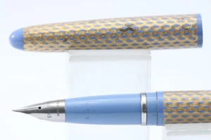 Vintage Lady Sheaffer Skripsert VI Paisley Gold on Periwinkle Fine Füllfederhalter - Bild 1 von 4