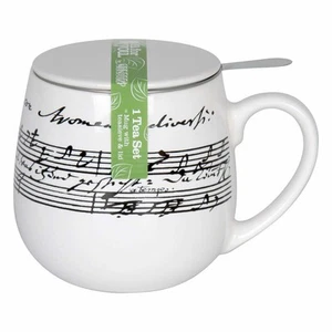 Könitz Cantata Mug with Strainer and Lid Coffee Mug White Black - Picture 1 of 1